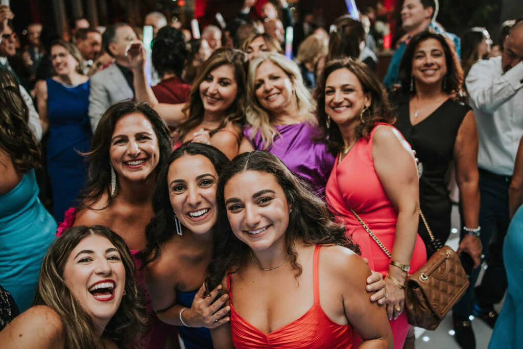 Wedding guests dancing at Waterview Loft, Detroit wedding venue.