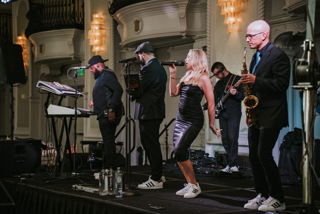 Collision Six performing at the Westin Book Cadillac wedding reception