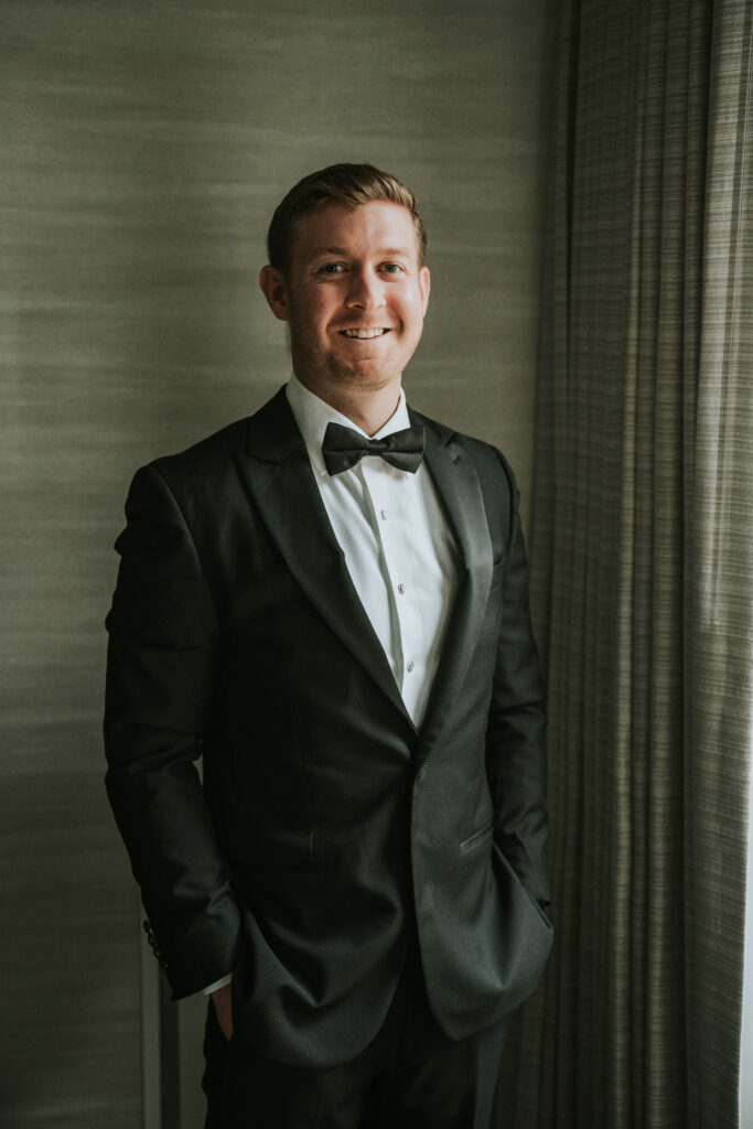 Groom portrait before his Westin Book Cadillac wedding