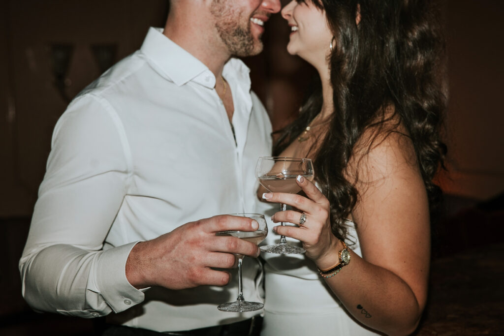 Close-up of a joyful smile shared during a Candy Bar Detroit Engagement session, with playful accents