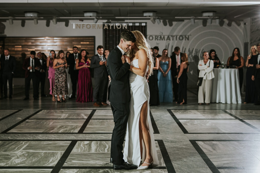 First dance in the grand hall of the Detroit Institute of Arts.