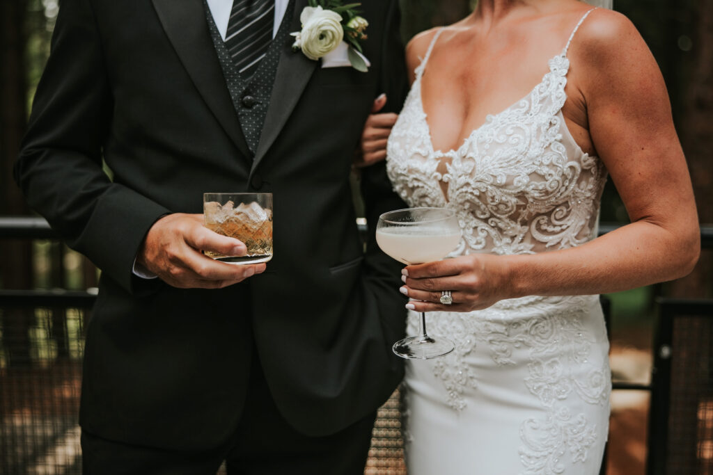 Close up of wedding cocktails at a Shepherd's Hollow wedding
