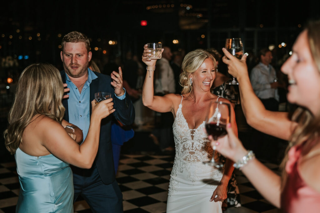 Guests enjoying the dance floor at a Shepherd's Hollow wedding