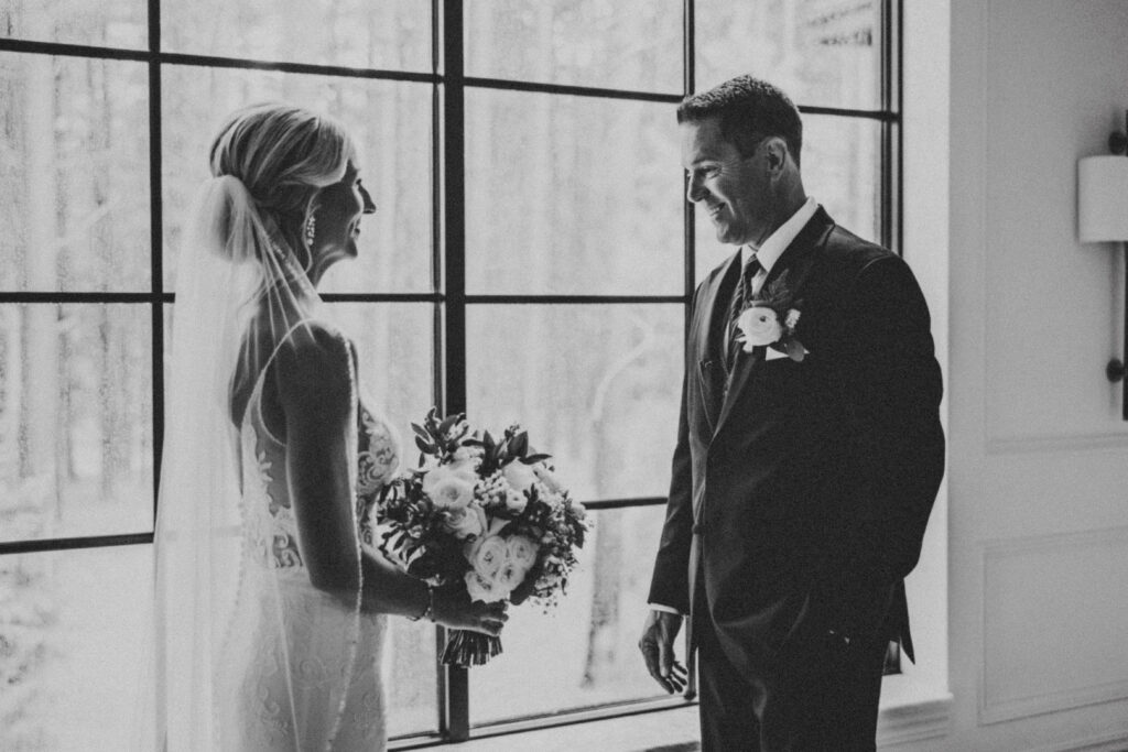 Groom seeing his bride for the first time | Shepherd's Hollow wedding photography