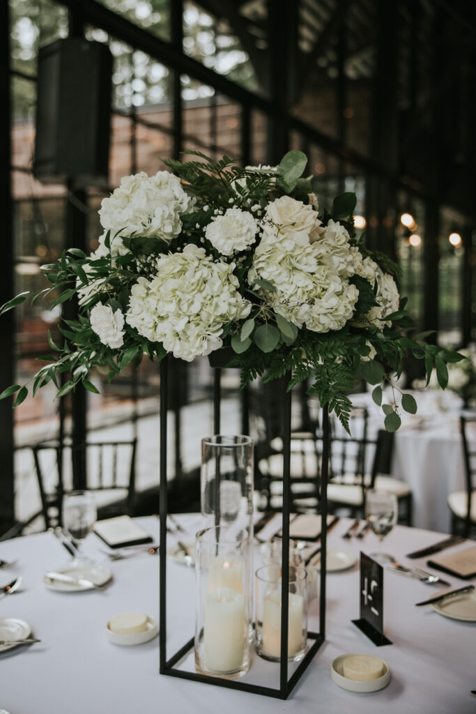 Beautiful floral centerpiece | Shepherd's Hollow wedding photography