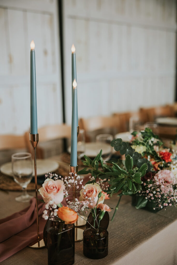 Beautiful floral arrangement at a Jacob's Farm Traverse City wedding